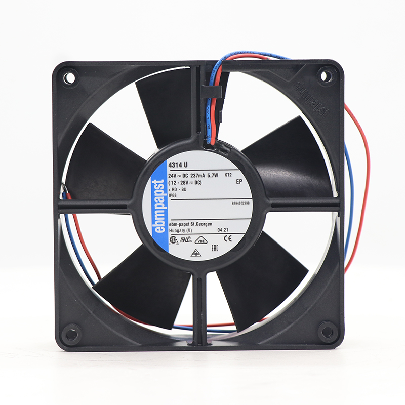 4314U | ebm-papst 24V 5.7W DC Axial Fan for Electronics Cooling