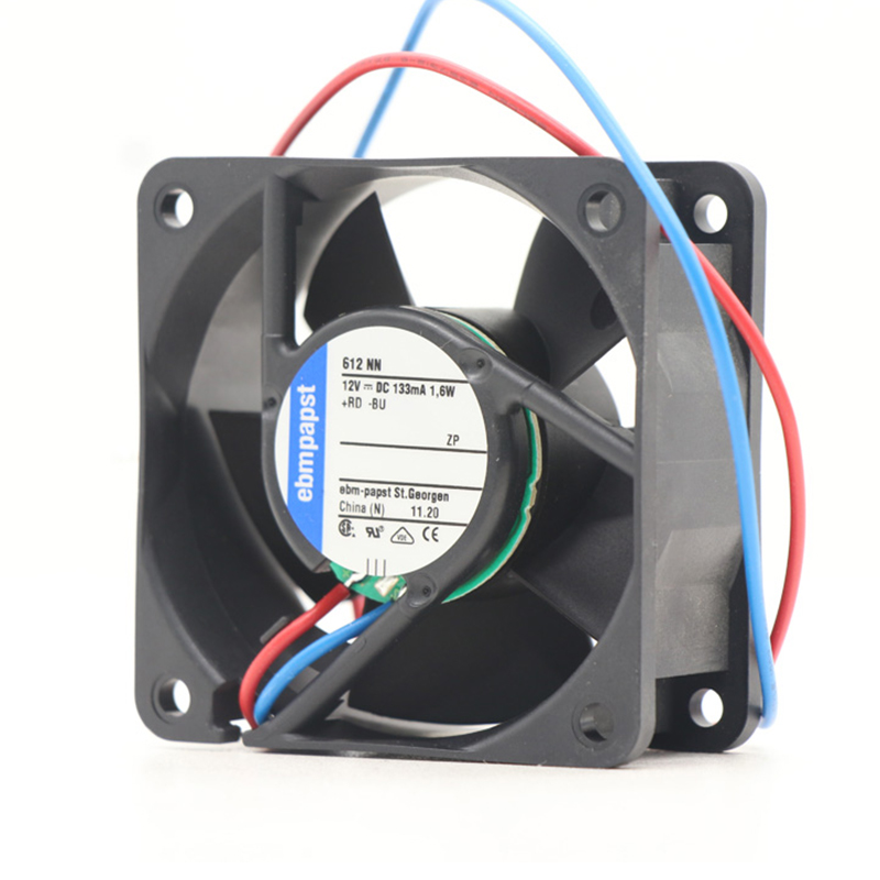 612NN | ebm-papst 12V 1.6W DC Axial Fan for Electronics Cooling