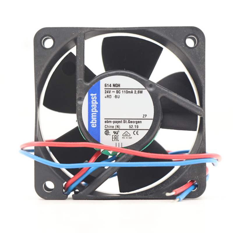 614NGH | ebm-papst 24V 2.6W DC Axial Fan for Electronics Cooling