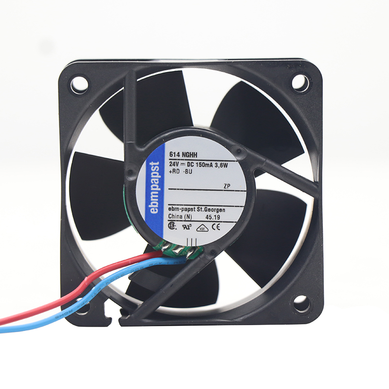 614NGHH | ebm-papst 24V 3.6W DC Axial Fan for Electronics Cooling