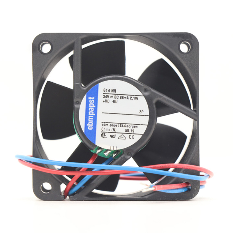 614NH | ebm-papst 24V 2.1W DC Axial Fan for Electronics Cooling