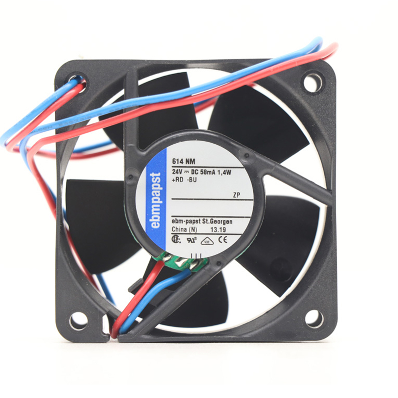 614NM | ebm-papst 24V 1.7W DC Axial Fan for Electronics Cooling