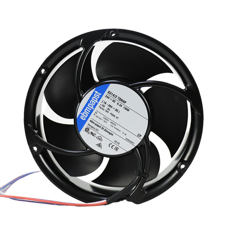 6314/2TDH4P | ebm-papst 24V 150W DC Axial Fan for Electronics Cooling