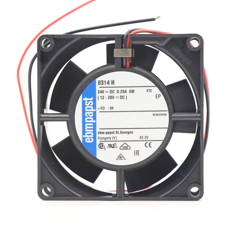 8314H | ebm-papst 24V 6W DC Axial Fan for Electronics Cooling