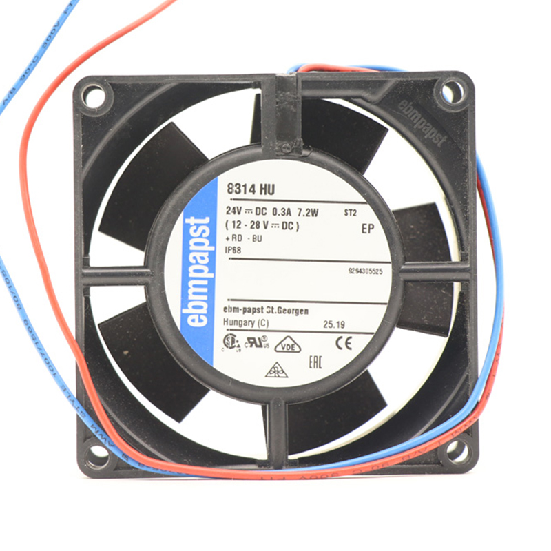 8314HU | ebm-papst 24V 7.2W DC Axial Fan for Electronics Cooling