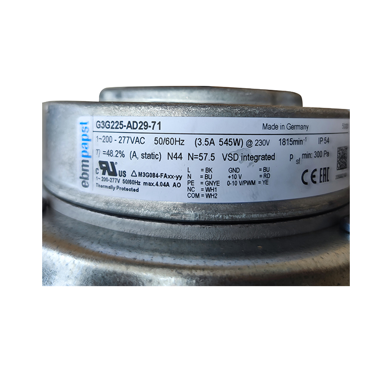 G3G225-AD29-71 | ebm-papst 230V 545W EC Centrifugal Blower for Pharmaceutical Equipment